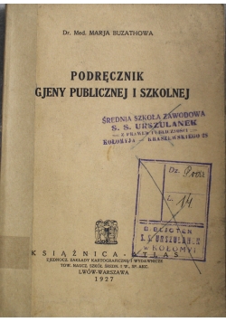 Podręcznik Gjeny publicznej i szkolnej 1927 r.