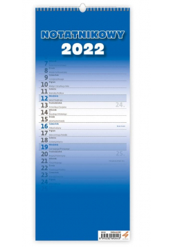 Kalendarz 2022 Slim notatnikowy niebieski