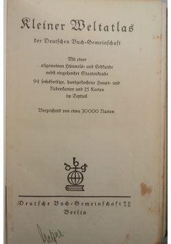 Kleiner Weltatlas, 1936 r.