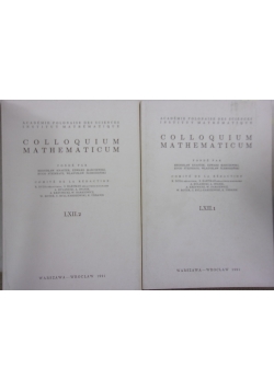 Colloquium Mathematicum, t.LXII zestaw 2 książek