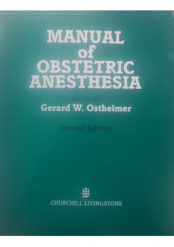 Manual of obstetric Anestetysta
