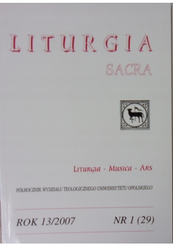 Liturgia Sacra, Nr 1