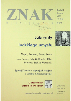 Znak nr 609 Labirynty ludzkiego umysłu