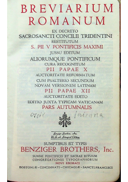 Breviarium Romanum Pars Autumnalis 1946 r.