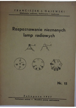 Rozpoznawanie nieznanych lamp radiowych, 1947 r.