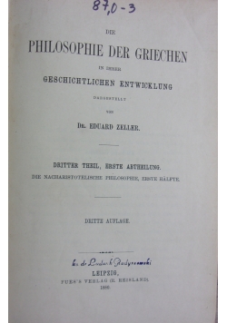 Philosophie der griechen, 1880 r.
