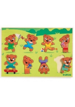 Drewniane puzzle - Dopasuj Misia