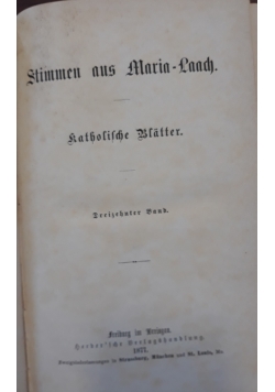 Stimmen aus Maria Laach, 1877 r.