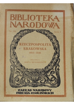 Rzeczpospolita krakowska 1815 1846