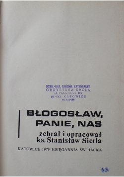 Błogosław Panie nas