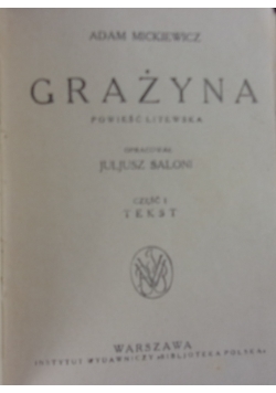 Grażyna, powieść litewska, 1929r.