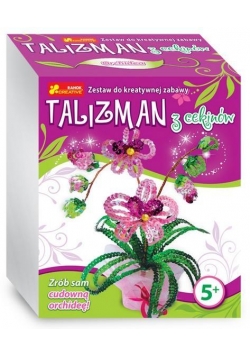 Talizman. Kwiatki z cekinów. Orchidea