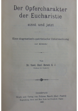 Der opercharakter der Euchariste, 1909r.