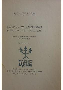 Erotyzm w małżeństwie, 1946 r.