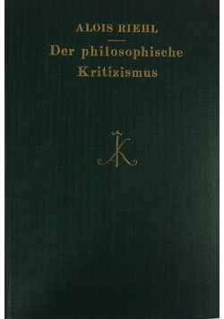 Der philosophische Kritizismus, tom 1, 1924 r.