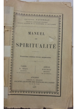 Manuel de Spiritualite, 1933 r.