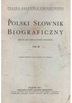 Polski Słownik Biograficzny, tom III, 1937 r.