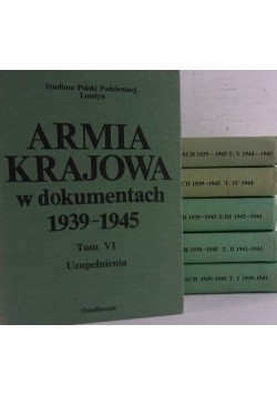 Armia krajowa w dokumentach 1939- 1954, T I-VI
