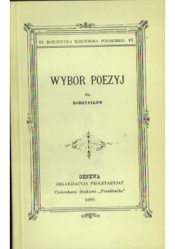 Wybór poezyj dla robotników