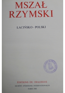 Mszał Rzymski Łacińsko Polski