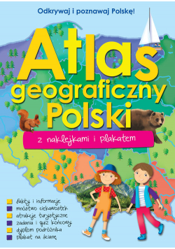 Atlas geograficzny Polski z naklejkami i plakatem