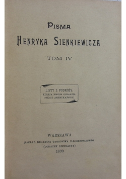 Pisma Henryka Sienkiewicza Tom IV, 1899 r.