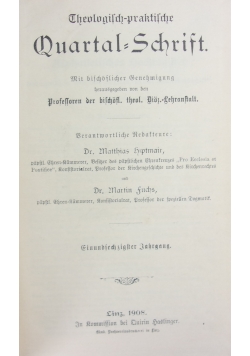 Theologifch praft quartal schrift, 1908r.