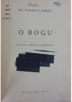 O Bogu, 1927 r.
