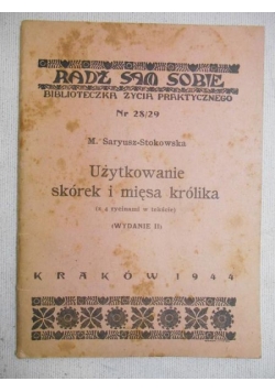 Użytkowanie skórek i mięsa królika, 1944 r.