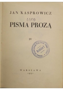 Pisma prozą, 1931 r.