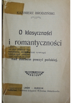 O klasyczności i romantyczności 1893 r.