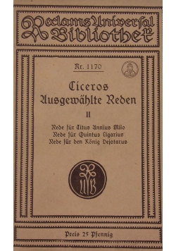 Ciceros Ausgedahlte Reden, 1856 r.
