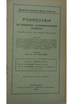 Podręcznik do zbierania i konserwowania zwierząt należących do fauny polskiej, 1928 r.