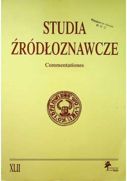 Studia źródłoznawcze tom XLII