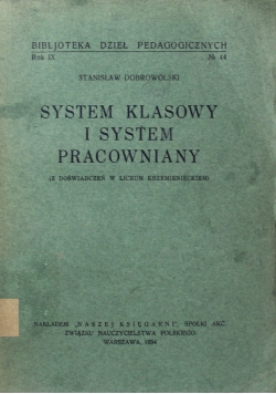 System klasowy i system pracowniany 1934 r.