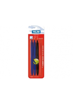 Długopis P1 Touch 2*nieb.+czar.+czer. (4szt) MILAN