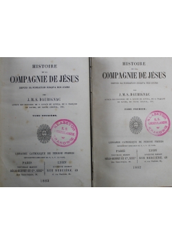 Histoire de la Compagnie de Jesus 2 Tomy 1862 r