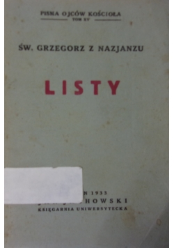 Św. Grzegorz z nazjanzu listy, 1933r.