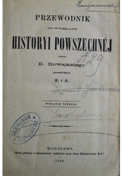 Przewodnik do wykładu Historyi Powszechnej 1890 r.
