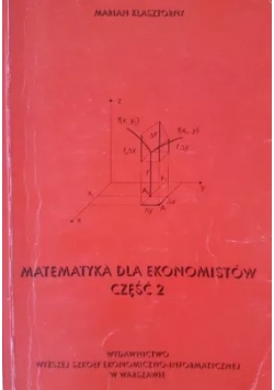 Matematyka dla ekonomistów, część 2