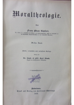 Moraltheologie, 1914 r.