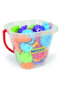 Klocki Puzzle w kwadratowym wiaderku 48 elementów