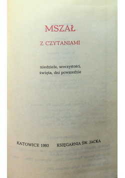 Mszał z czytaniami