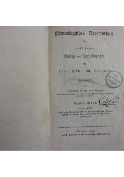 Chronologische Repertorium, 1823 r.