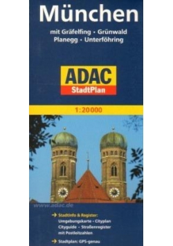 StadtPlan ADAC. Monachium 1:20 000 plan miasta