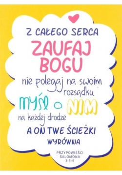 Kartka - Z całego serca zaufaj Bogu - żółta