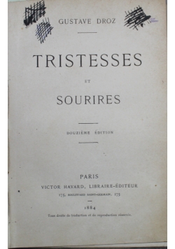 Tristesses et Sourires 1884 r.