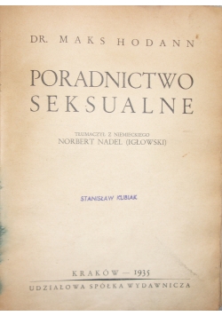 Poradnictwo seksualne, 1935r