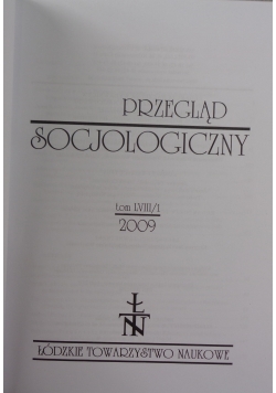 Przegląd Socjologiczny tom LVIII 4 numery