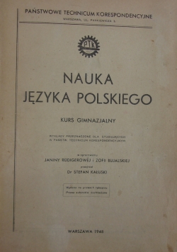 Nauka języka polskiego, 1948 r.